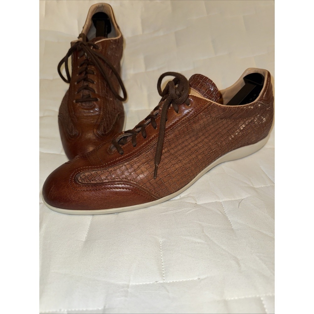 Rare Santoni Brown‎ Leather Sneakers Size 11 D (US)- Made in Italy